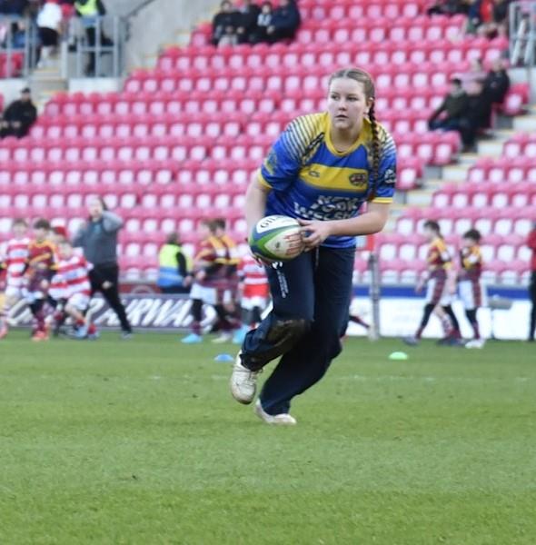 Megan Bateman scores her first try ever